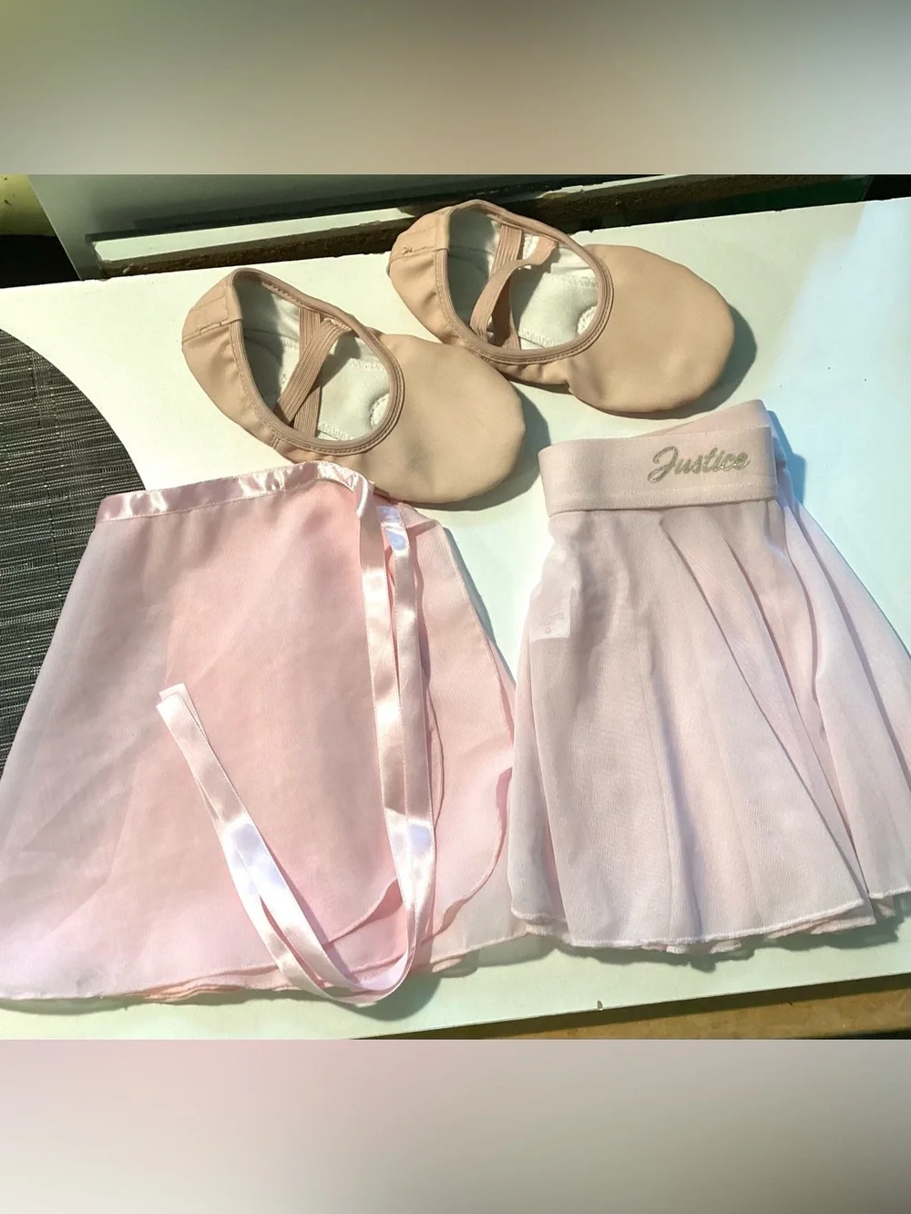 Justice 2 dance/ballet skirts XS 5/6 + Stelle shoes